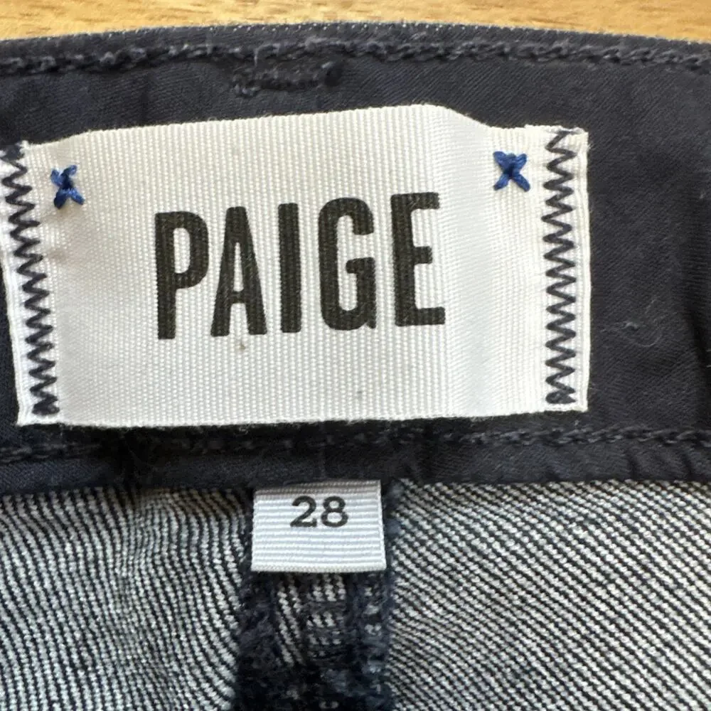 PAIGE Skyline‎ Straight Jeans Dark Indigo Blue Stretch Denim Womens 28
